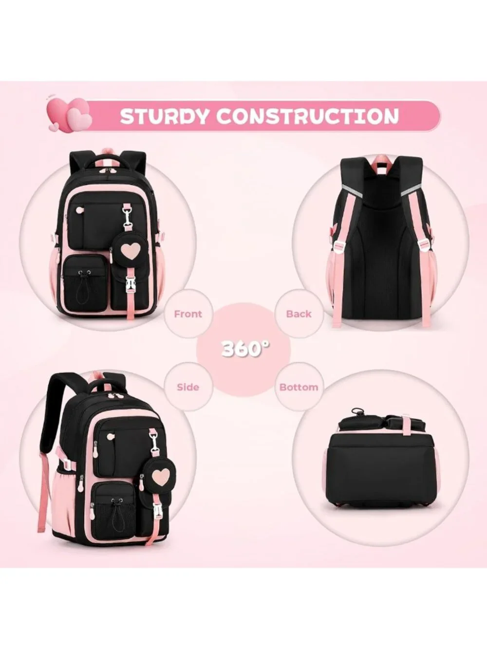 Stylish Girls Backpack - Perfect School Bag for Elementary & Middle School